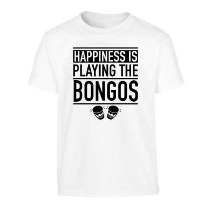 Happiness is playing the bongos Children's white Tshirt 12-14 Years