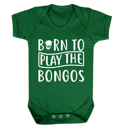 Born to play the bongos Baby Vest green 18-24 months