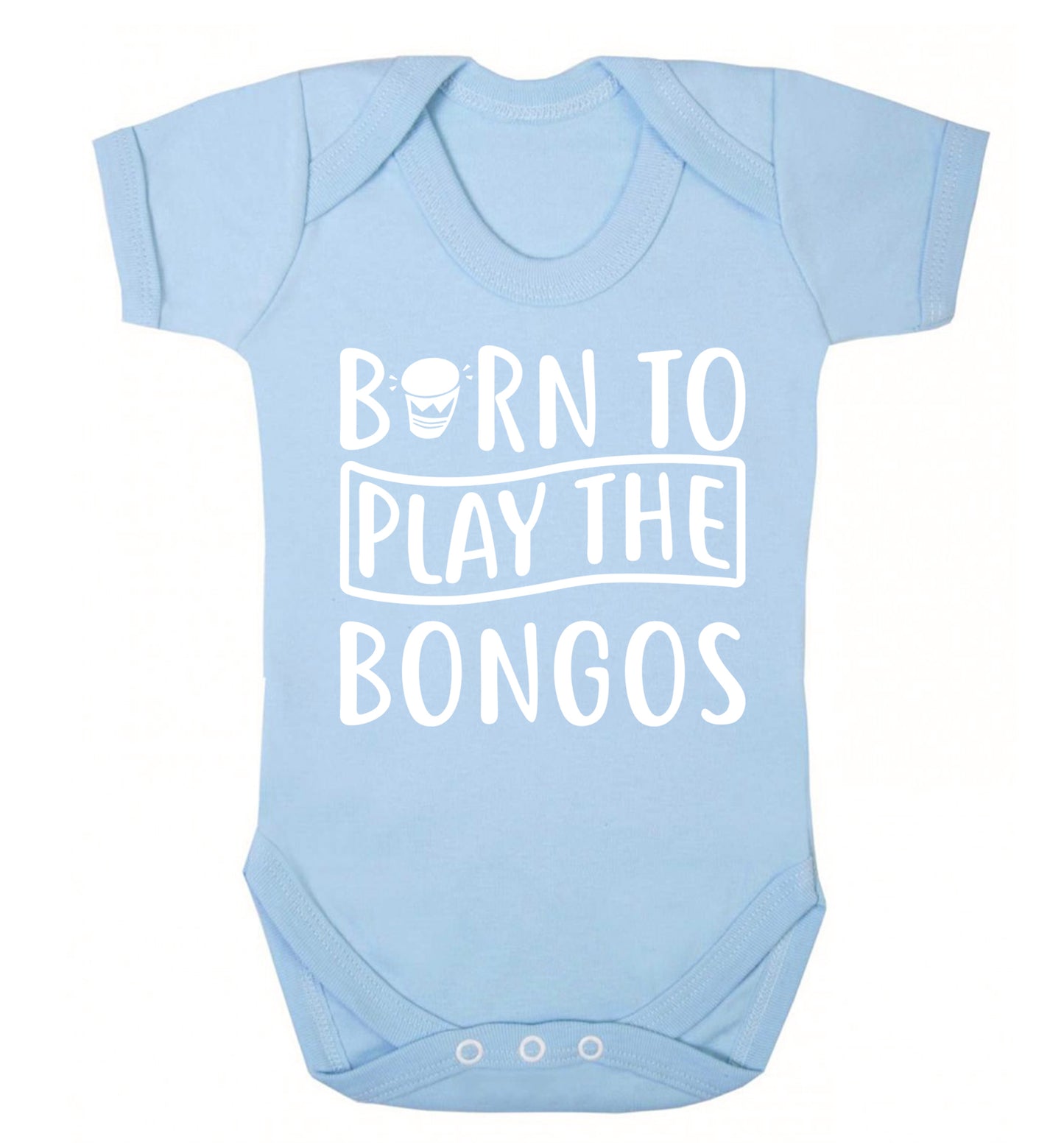 Born to play the bongos Baby Vest pale blue 18-24 months