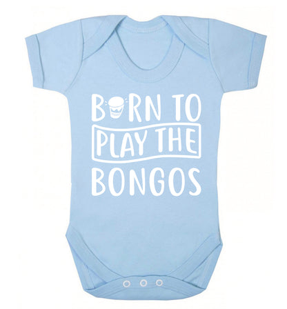 Born to play the bongos Baby Vest pale blue 18-24 months