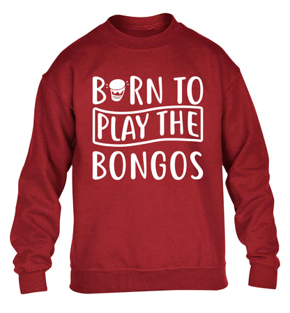Born to play the bongos children's grey sweater 12-14 Years