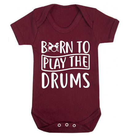 Born to play the drums Baby Vest maroon 18-24 months