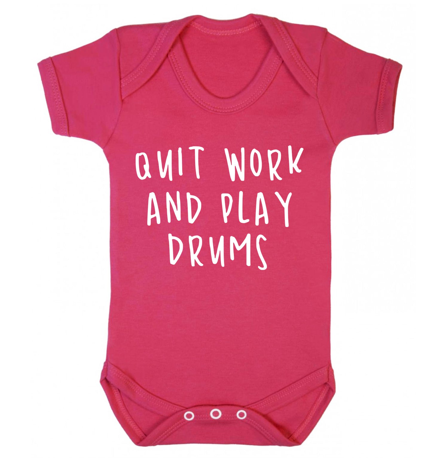 Quit work and play drums Baby Vest dark pink 18-24 months