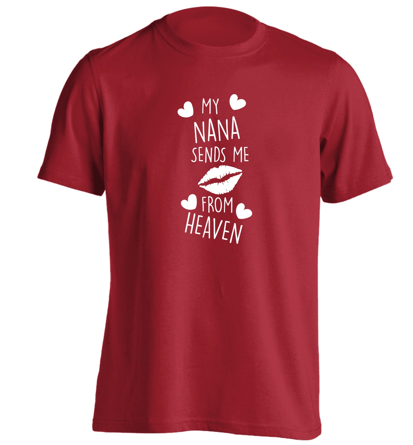 My nana sends me kisses from heaven adults unisex red Tshirt 2XL