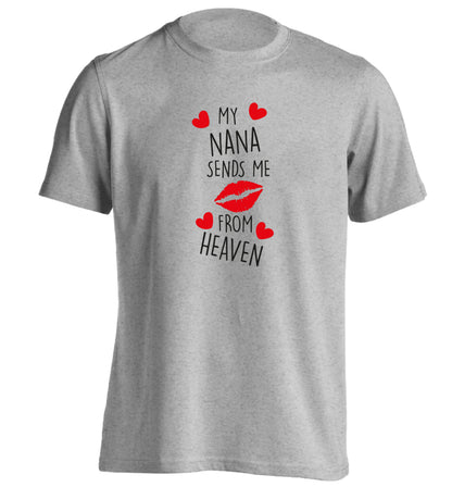 My nana sends me kisses from heaven adults unisex grey Tshirt 2XL