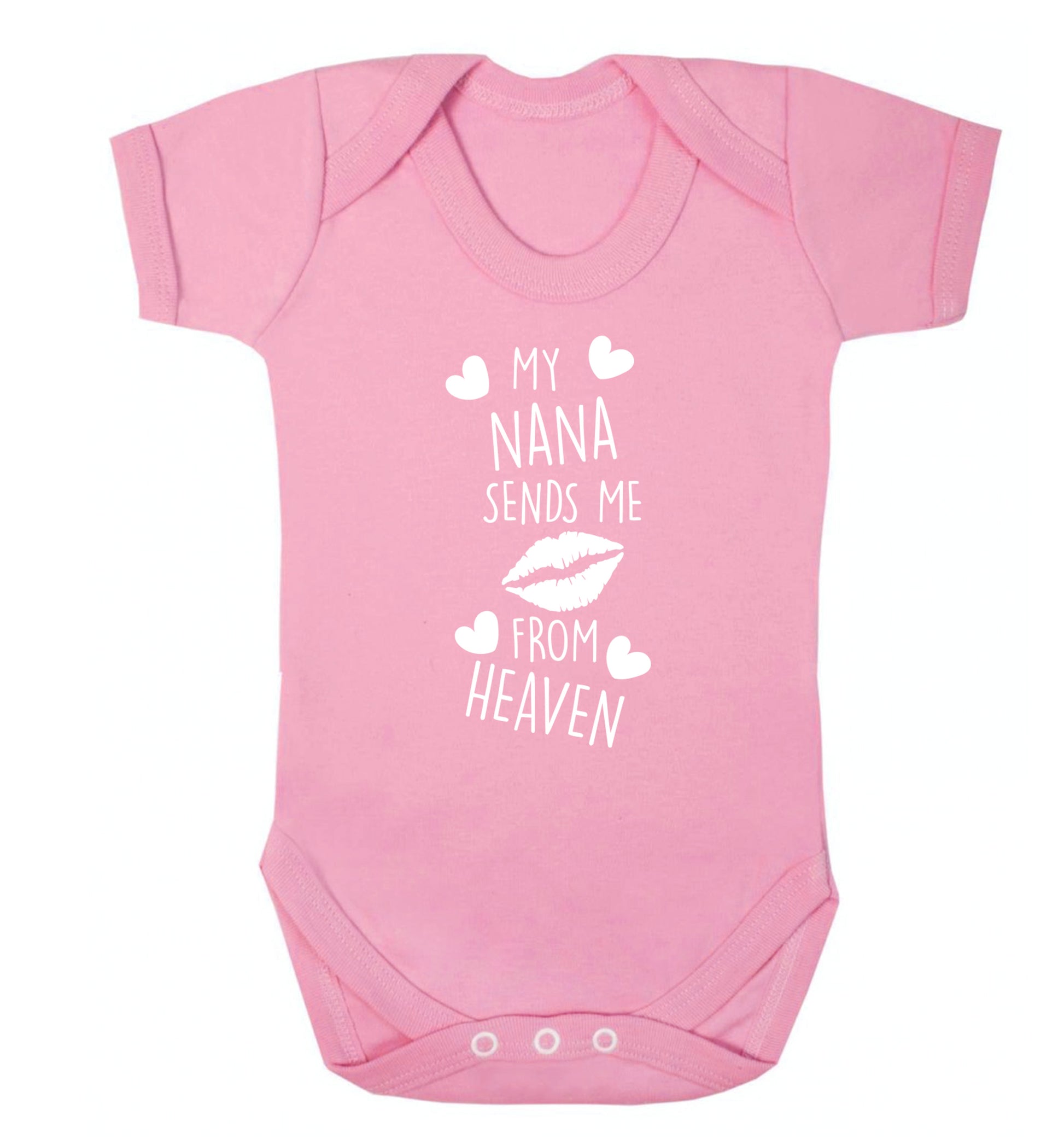 My nana sends me kisses from heaven Baby Vest pale pink 18-24 months