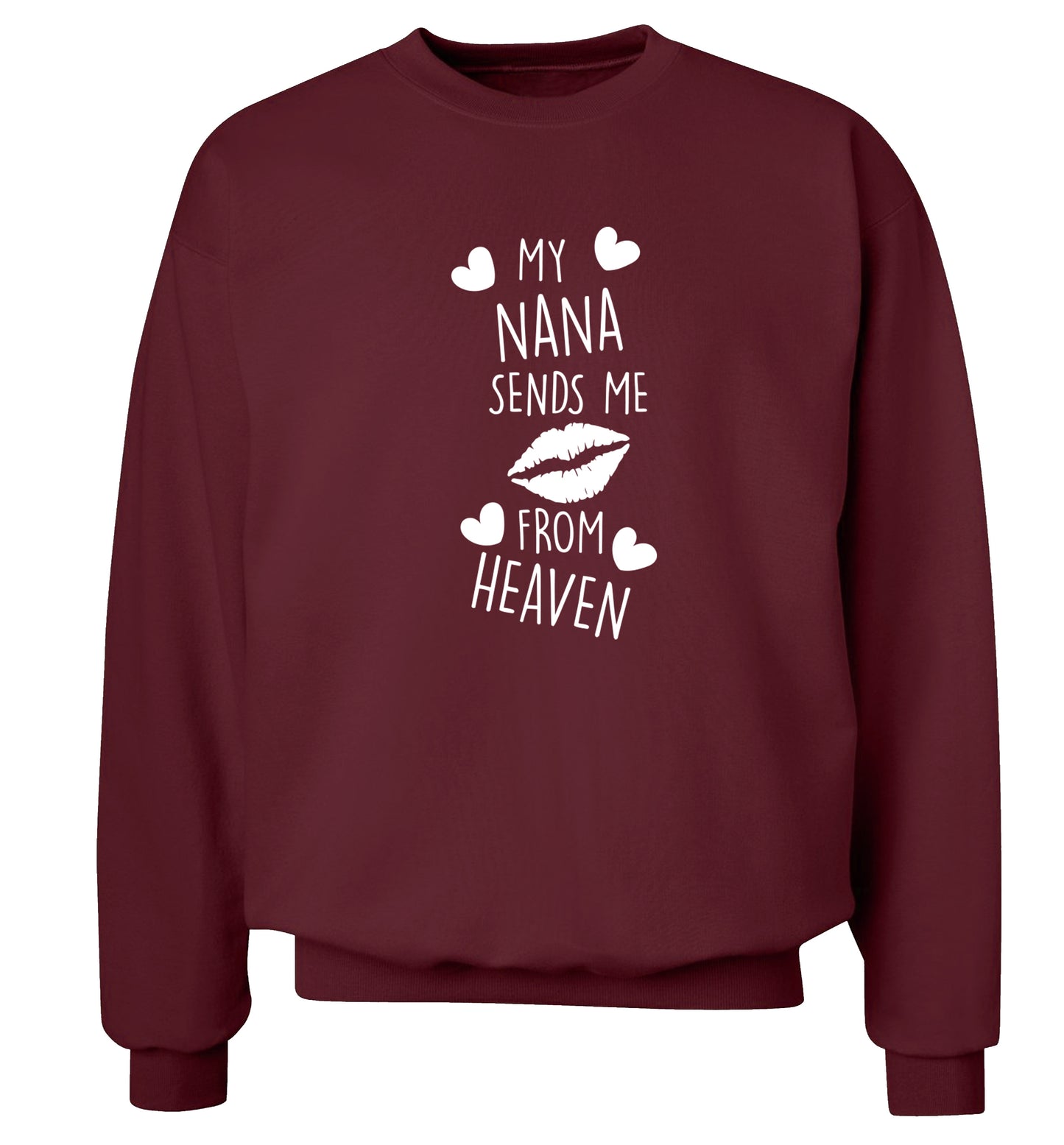 My nana sends me kisses from heaven Adult's unisex maroon Sweater 2XL