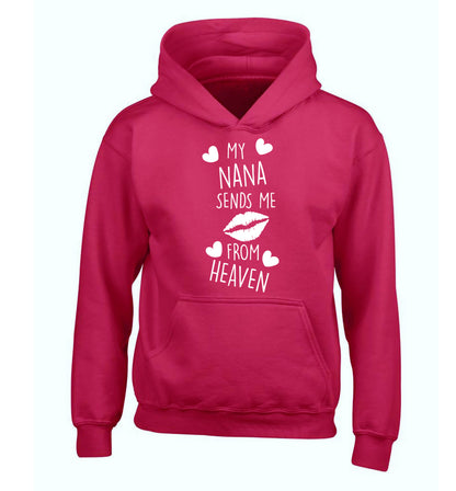 My nana sends me kisses from heaven children's pink hoodie 12-14 Years