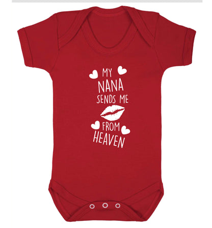 My nana sends me kisses from heaven Baby Vest red 18-24 months