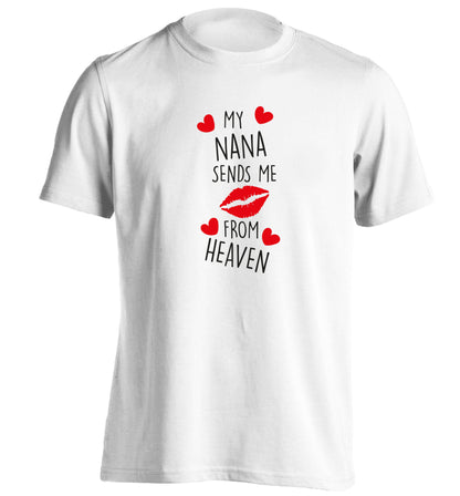 My nana sends me kisses from heaven adults unisex white Tshirt 2XL