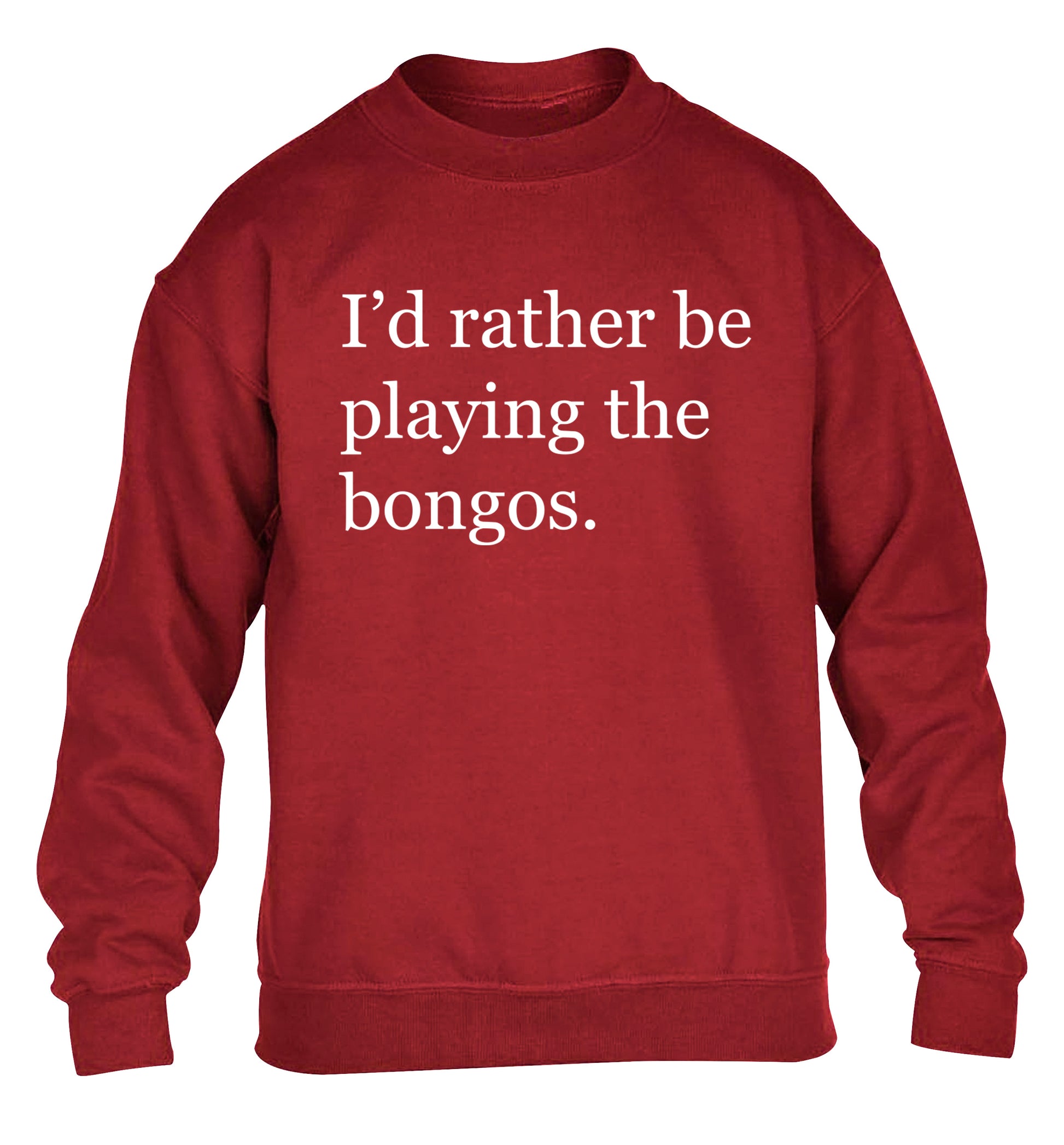 I'd rather be playing the bongos children's grey sweater 12-14 Years