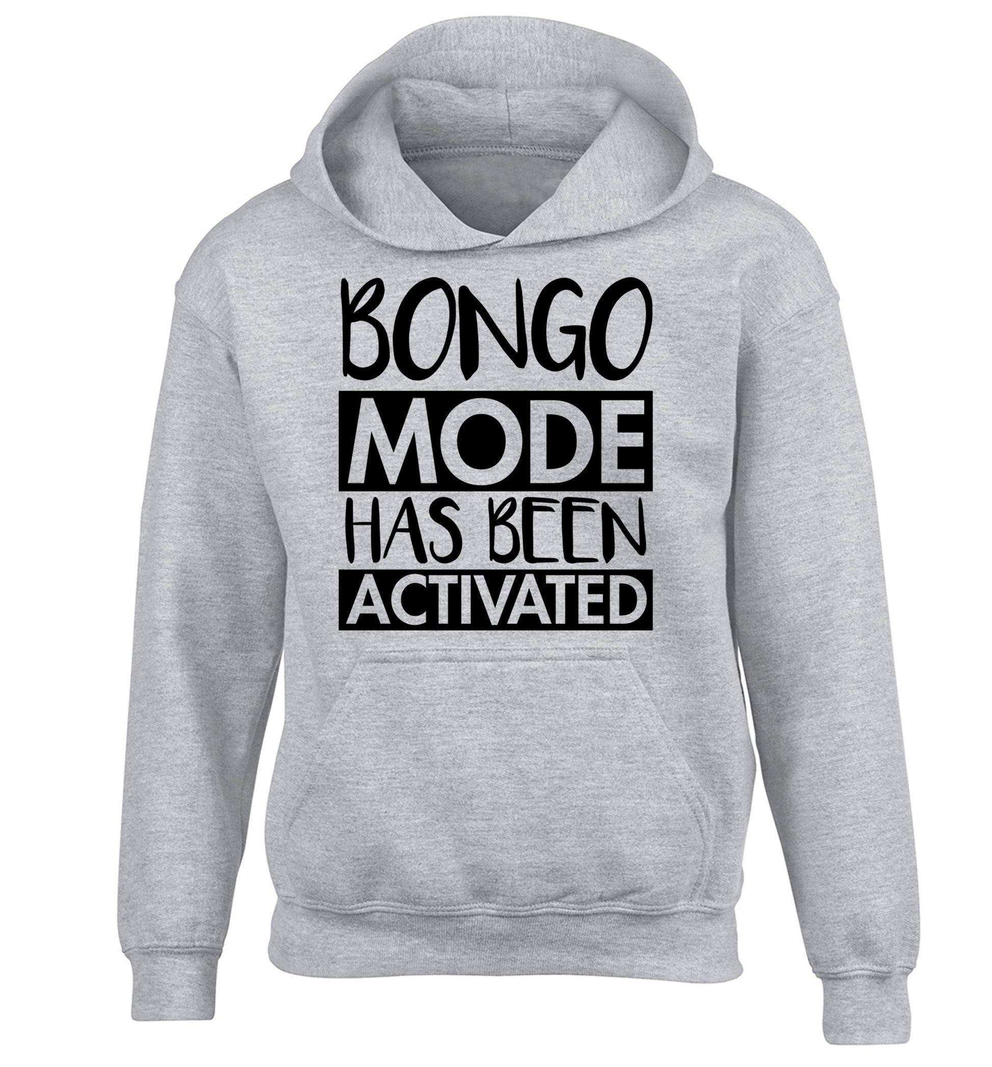 Bongo mode has been activated children's grey hoodie 12-14 Years