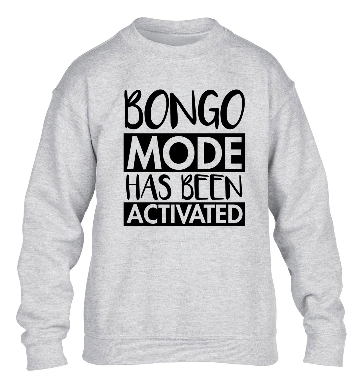 Bongo mode has been activated children's grey sweater 12-14 Years