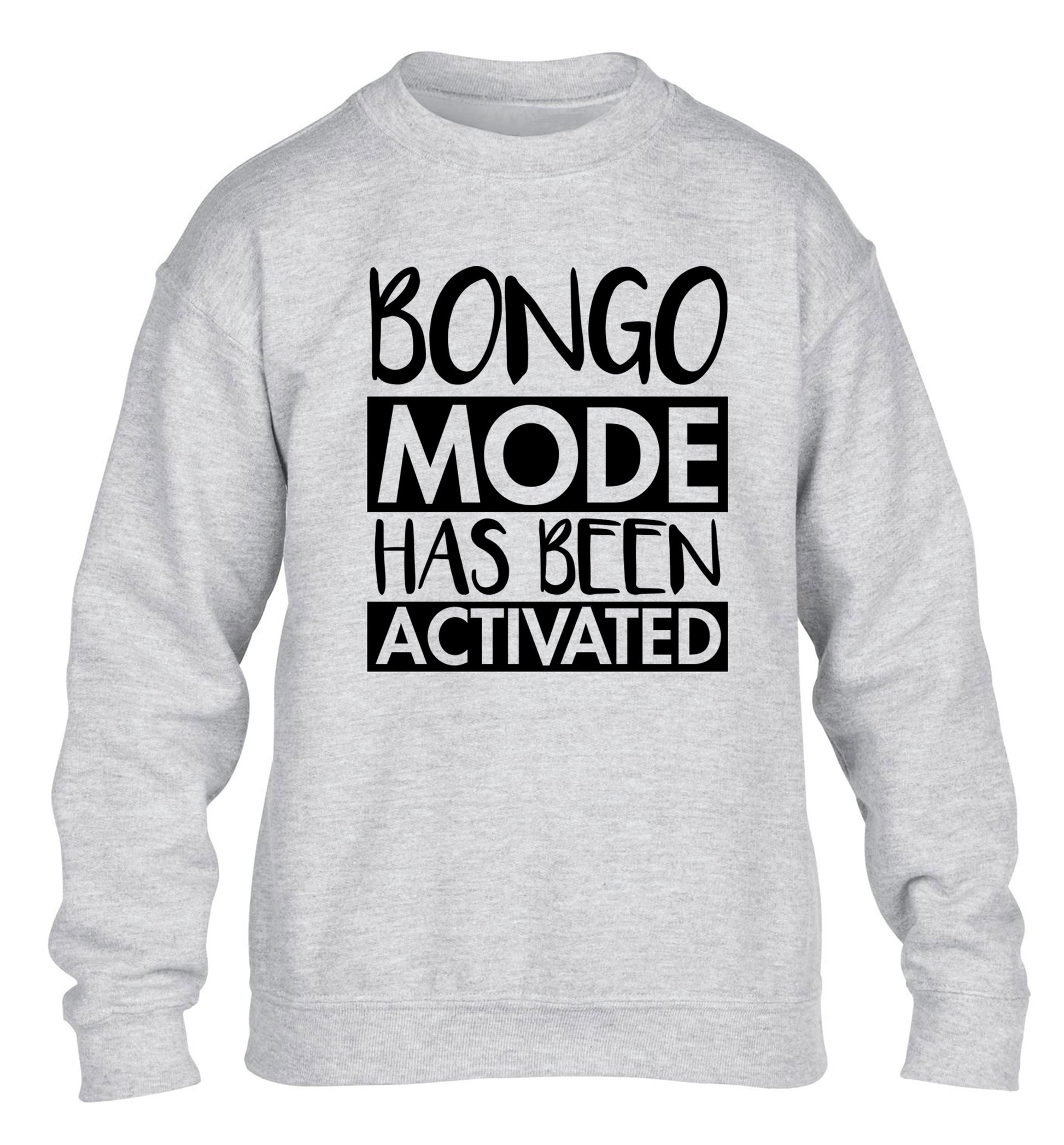 Bongo mode has been activated children's grey sweater 12-14 Years