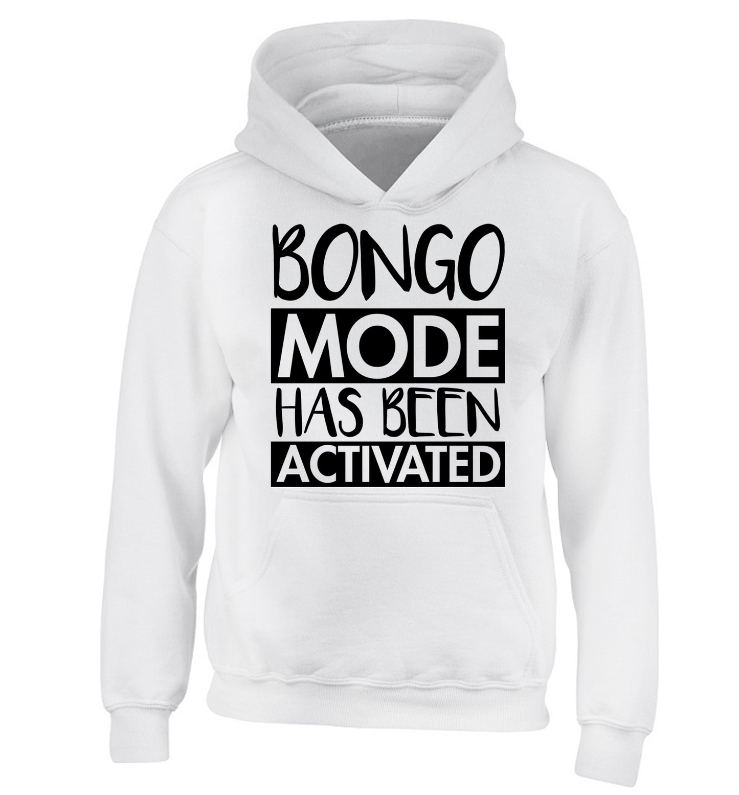 Bongo mode has been activated children's white hoodie 12-14 Years