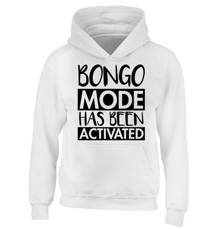 Bongo mode has been activated children's white hoodie 12-14 Years