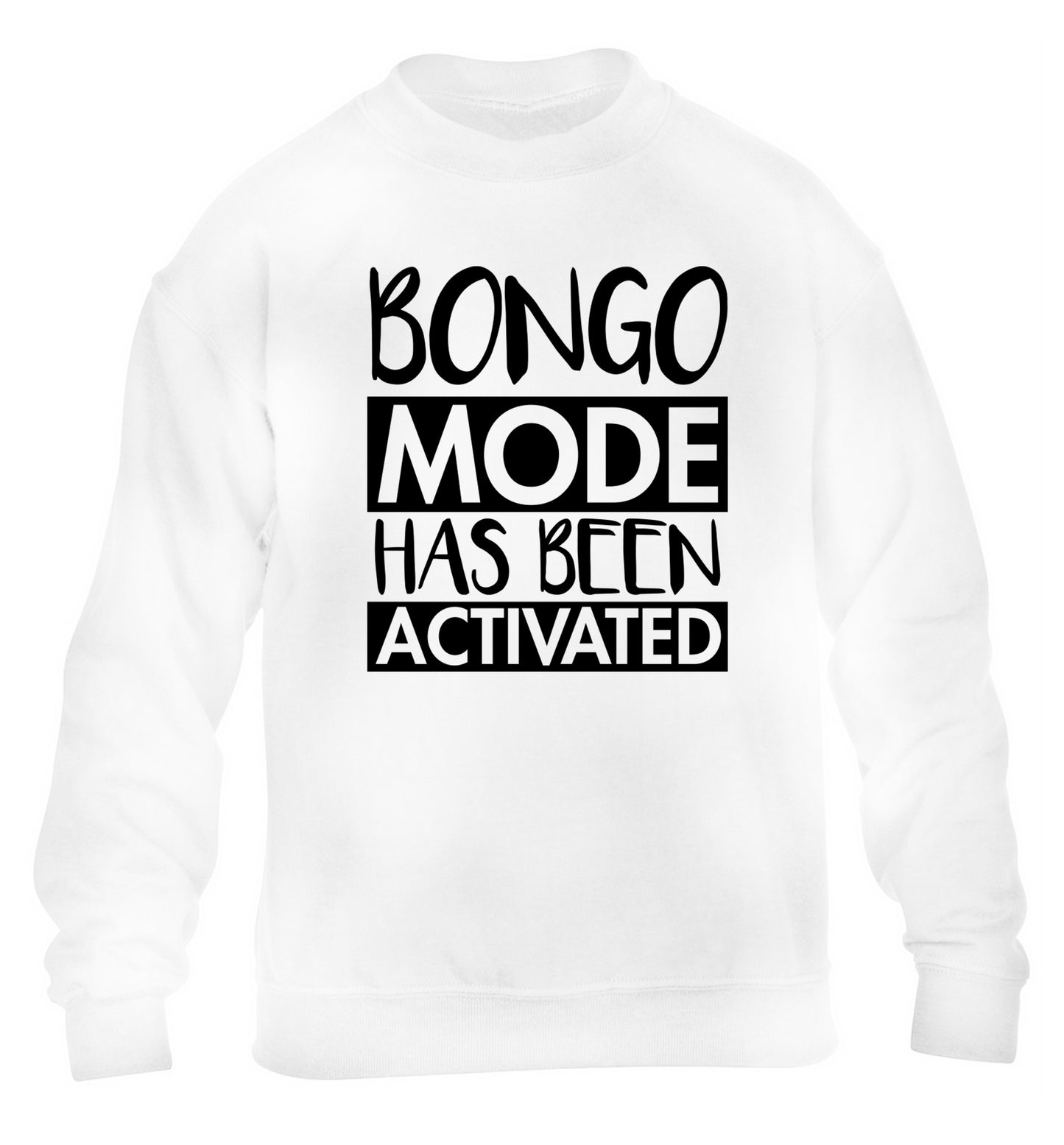 Bongo mode has been activated children's white sweater 12-14 Years