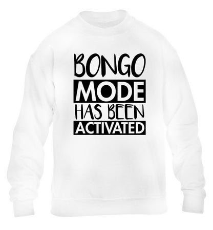 Bongo mode has been activated children's white sweater 12-14 Years