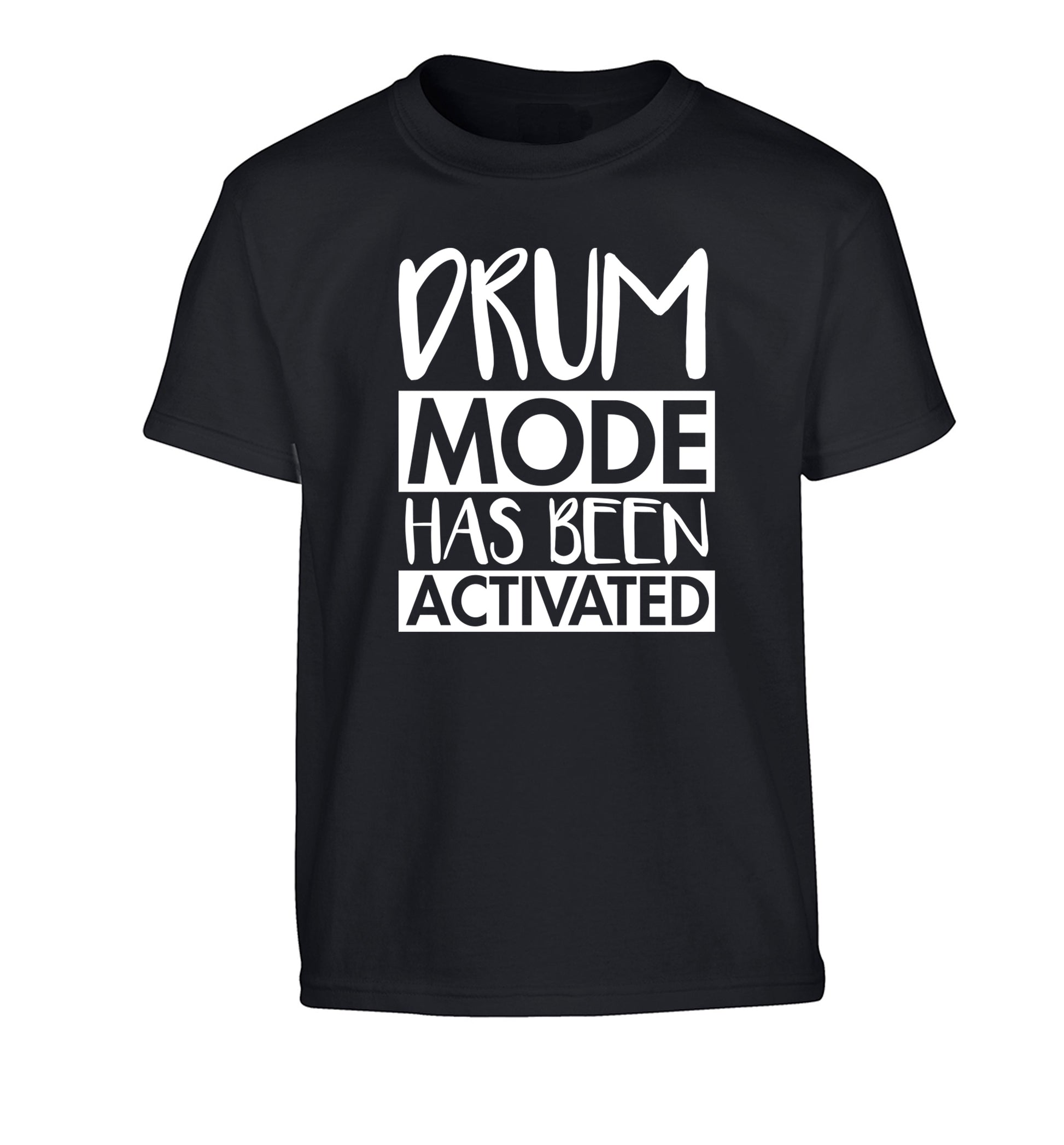 Drum mode activated Children's black Tshirt 12-14 Years