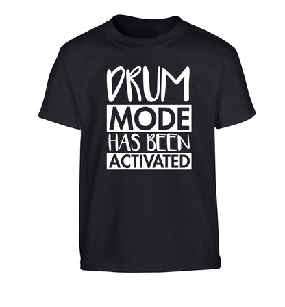 Drum mode activated Children's black Tshirt 12-14 Years