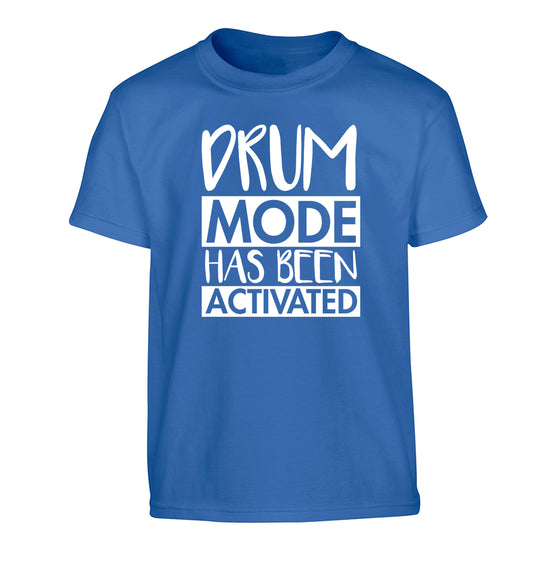 Drum mode activated Children's blue Tshirt 12-14 Years