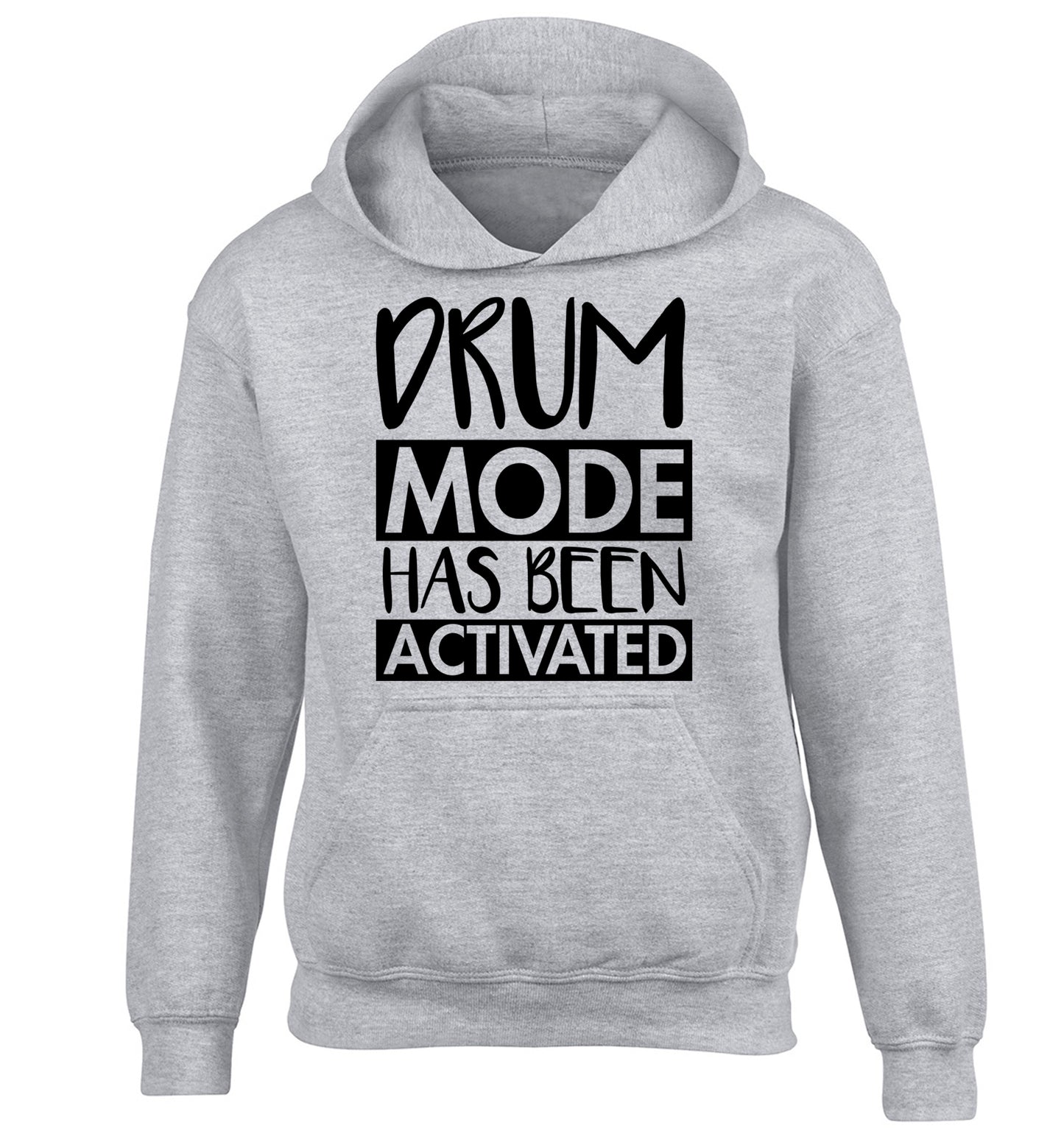 Drum mode activated children's grey hoodie 12-14 Years