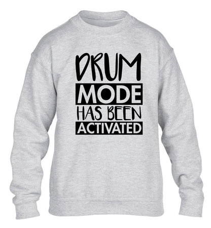 Drum mode activated children's grey sweater 12-14 Years