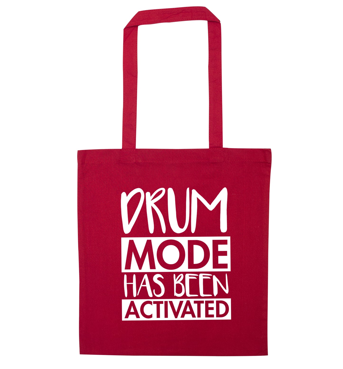 Drum mode activated red tote bag