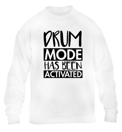 Drum mode activated children's white sweater 12-14 Years
