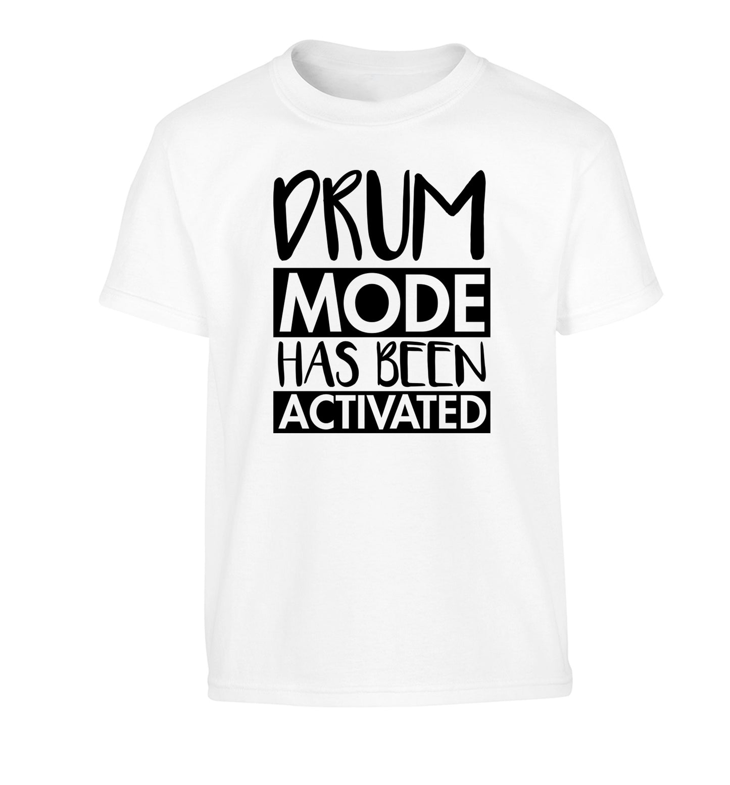 Drum mode activated Children's white Tshirt 12-14 Years