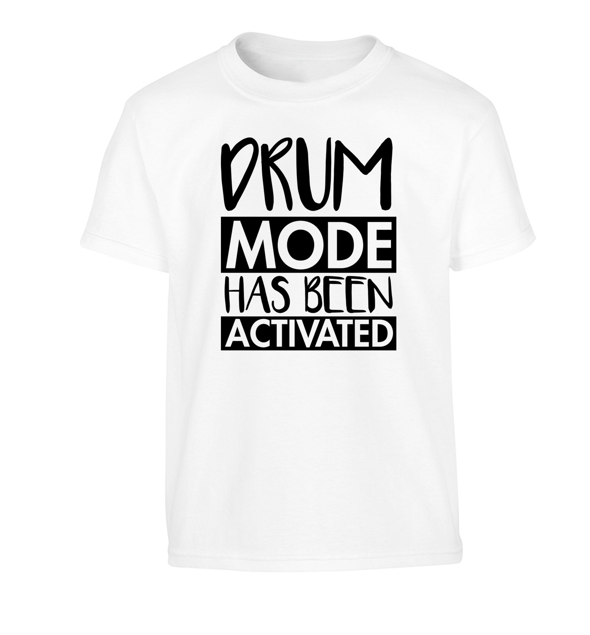Drum mode activated Children's white Tshirt 12-14 Years