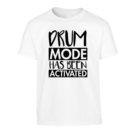Drum mode activated Children's white Tshirt 12-14 Years