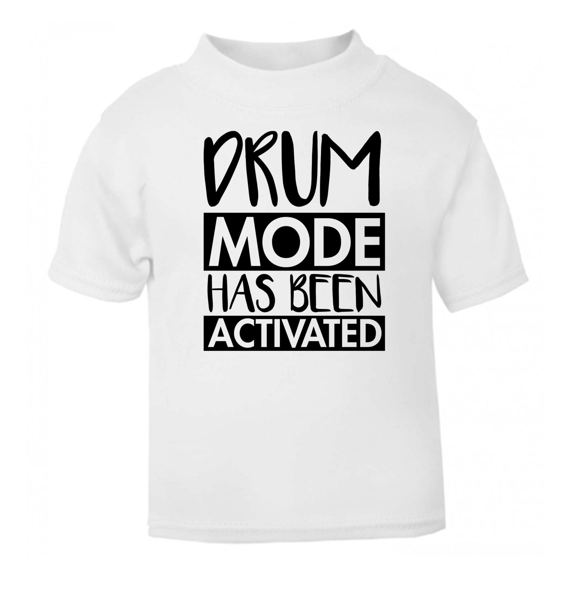 Drum mode activated white Baby Toddler Tshirt 2 Years