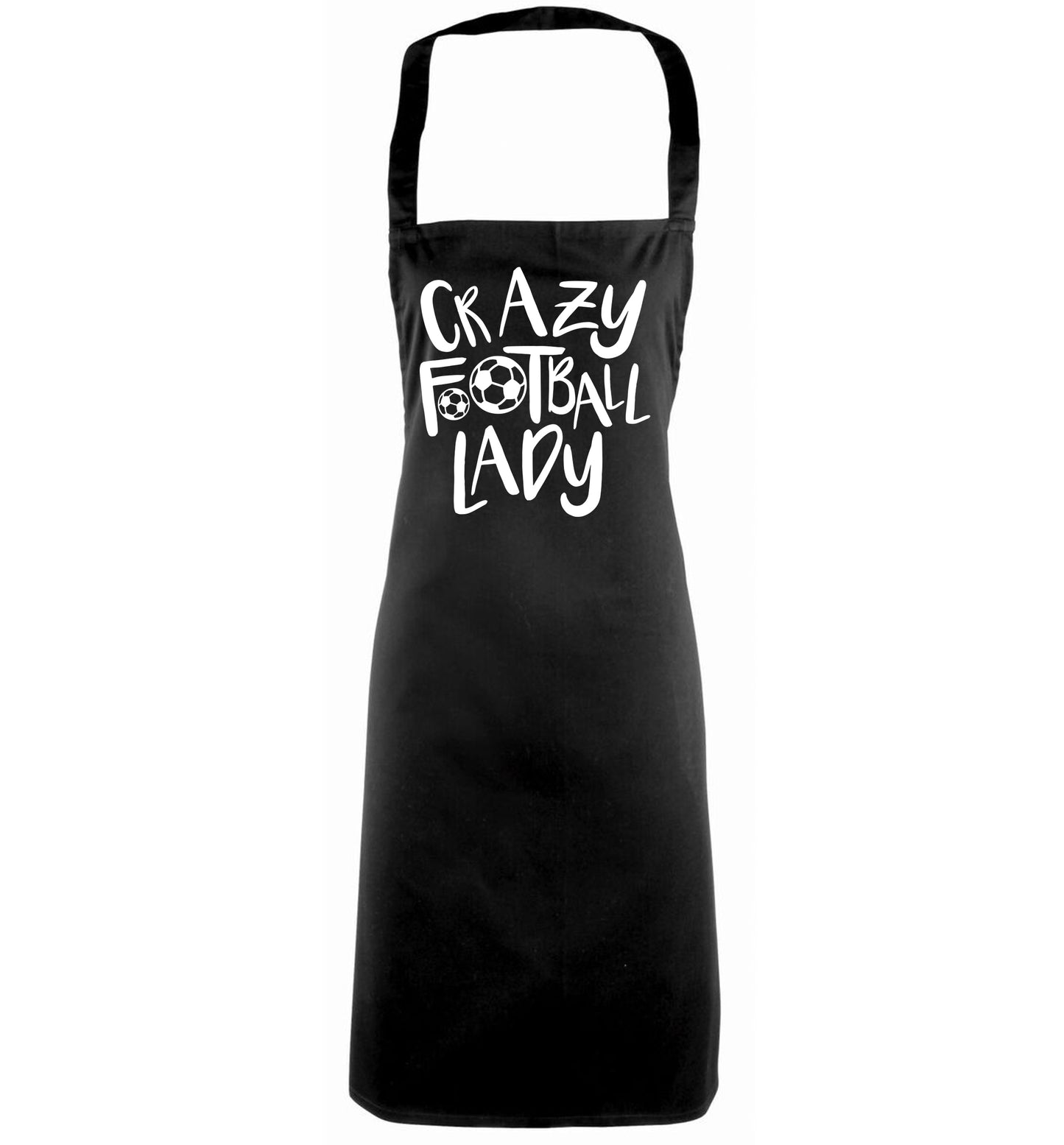 Crazy football lady black apron