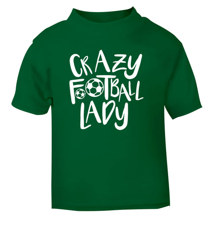 Crazy football lady green Baby Toddler Tshirt 2 Years