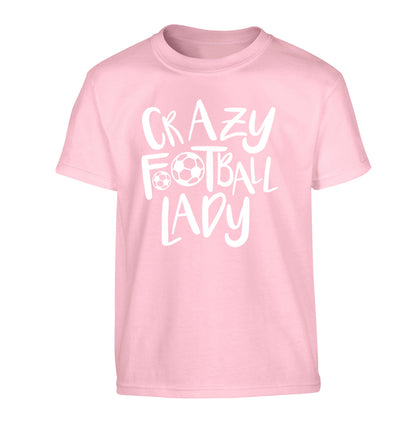 Crazy football lady Children's light pink Tshirt 12-14 Years