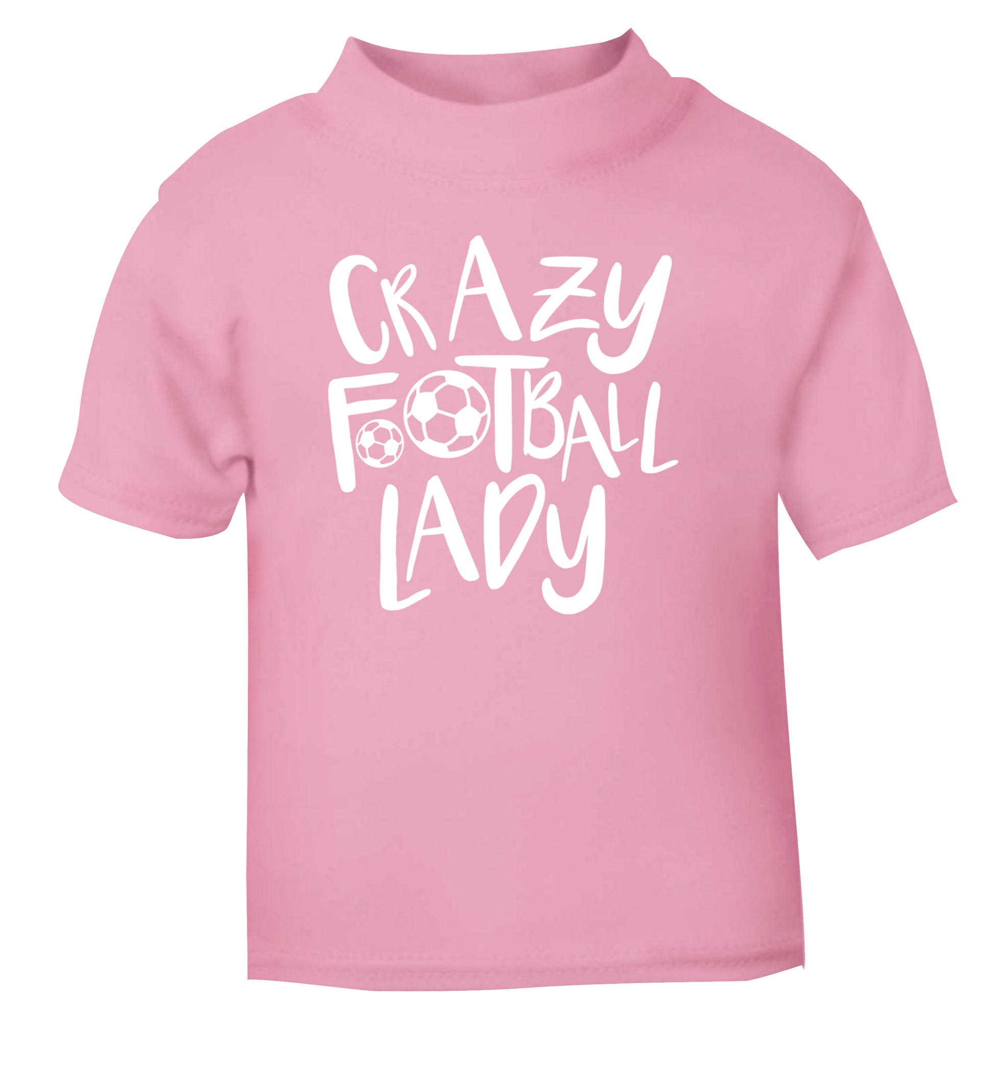 Crazy football lady light pink Baby Toddler Tshirt 2 Years