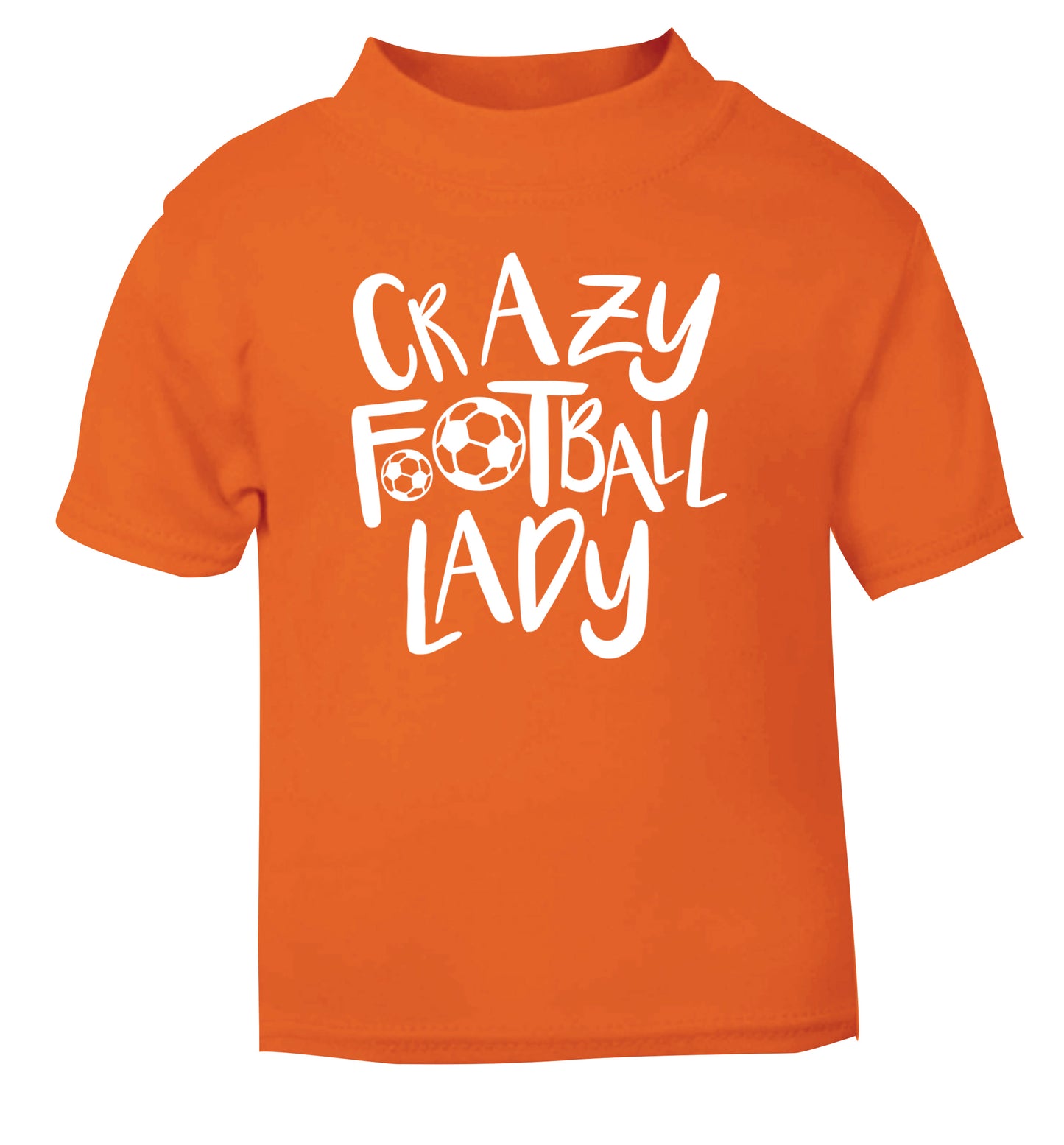 Crazy football lady orange Baby Toddler Tshirt 2 Years