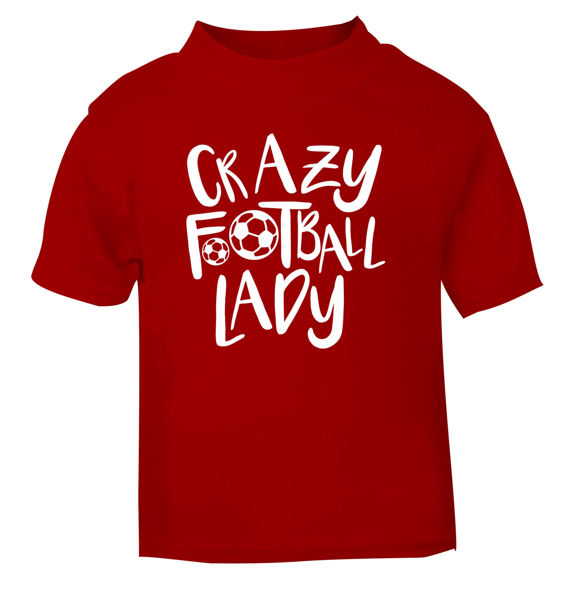 Crazy football lady red Baby Toddler Tshirt 2 Years