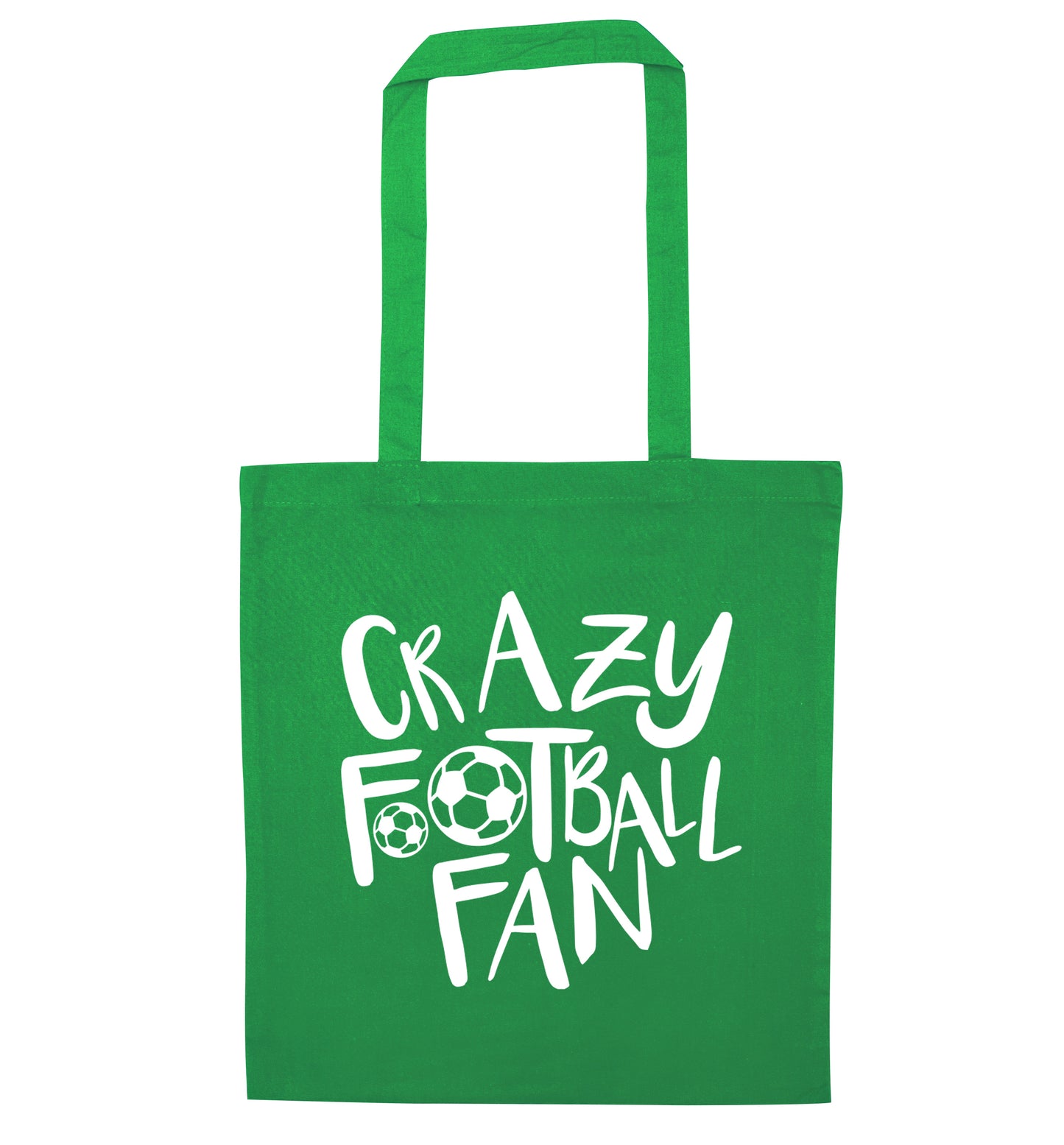 Crazy football fan green tote bag