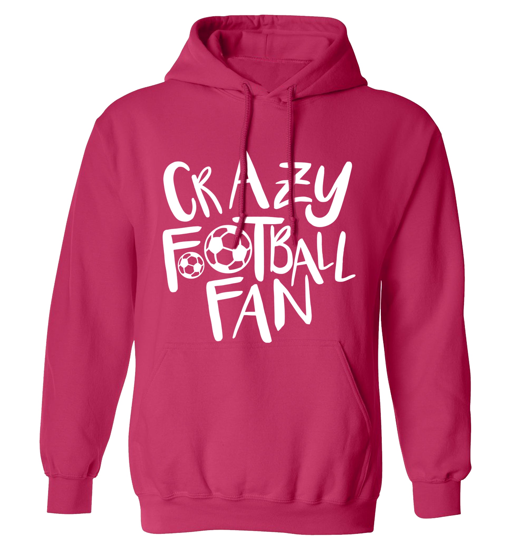 Crazy football fan adults unisexpink hoodie 2XL