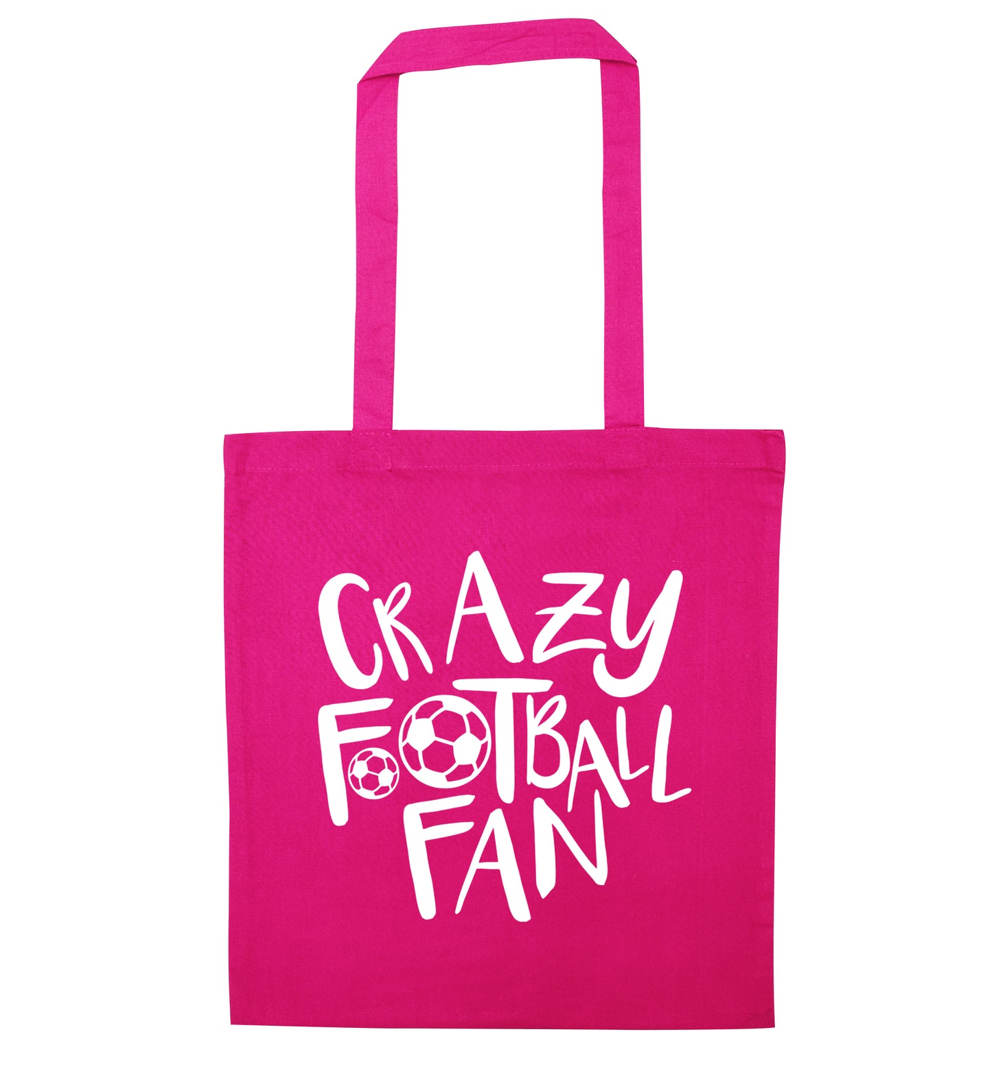 Crazy football fan pink tote bag