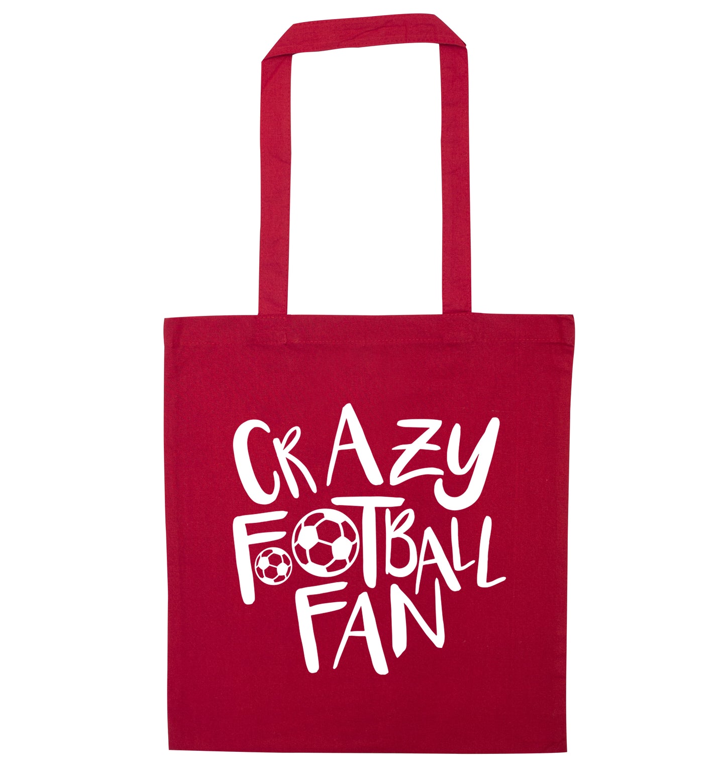Crazy football fan red tote bag