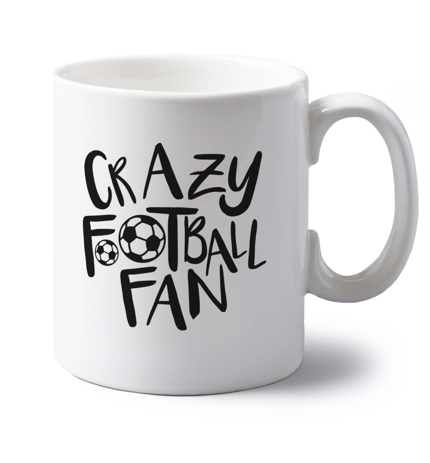 Crazy football fan left handed white ceramic mug 