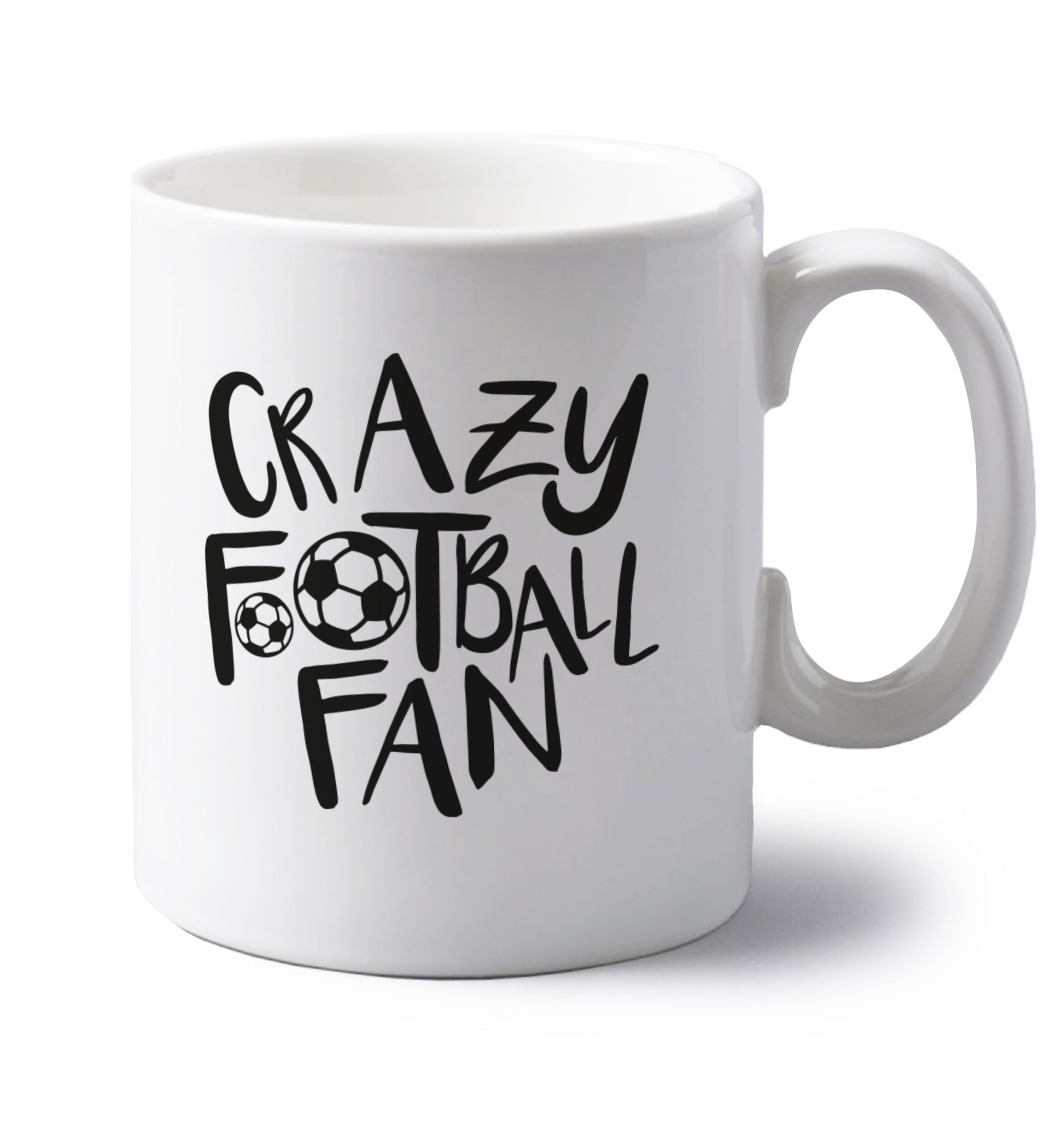 Crazy football fan left handed white ceramic mug 