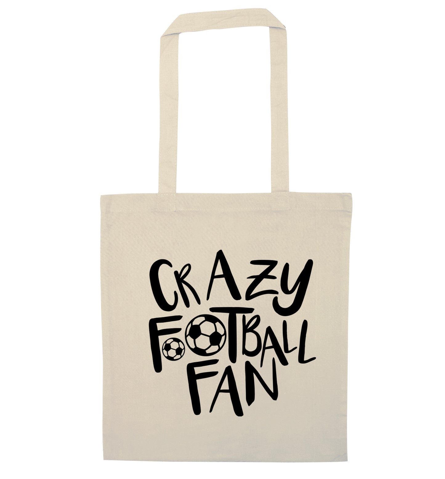 Crazy football fan natural tote bag