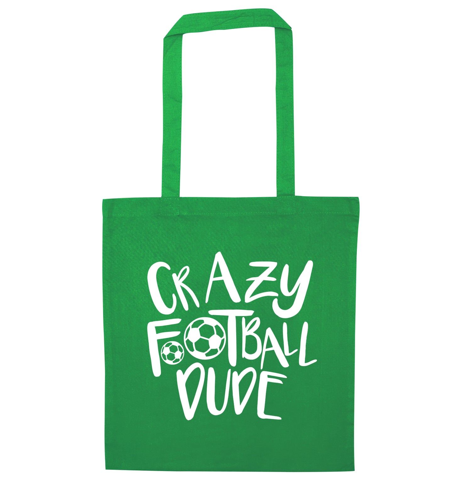 Crazy football dude green tote bag