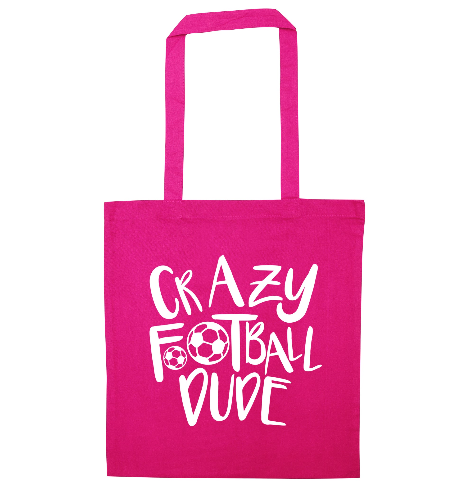 Crazy football dude pink tote bag