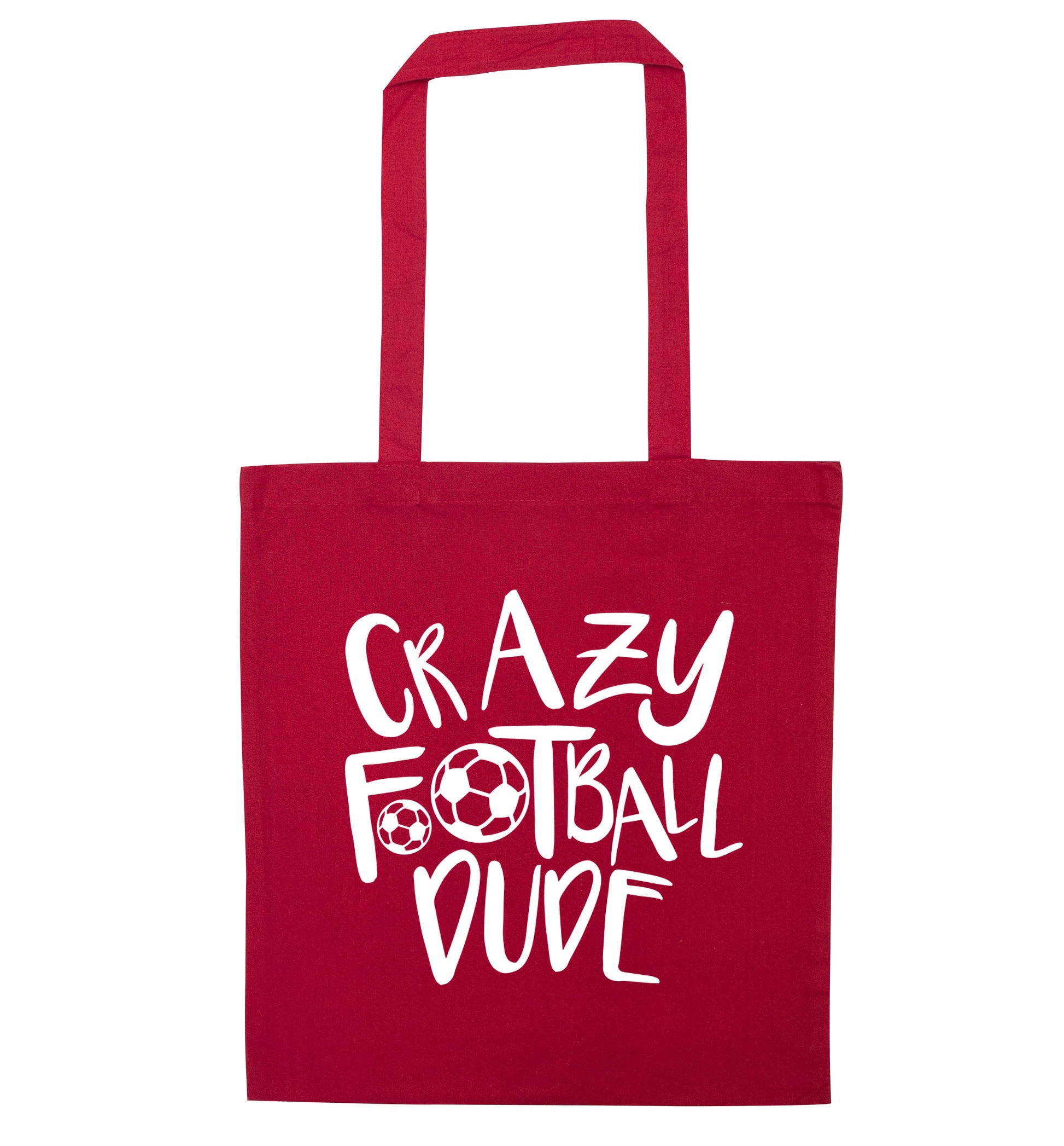 Crazy football dude red tote bag