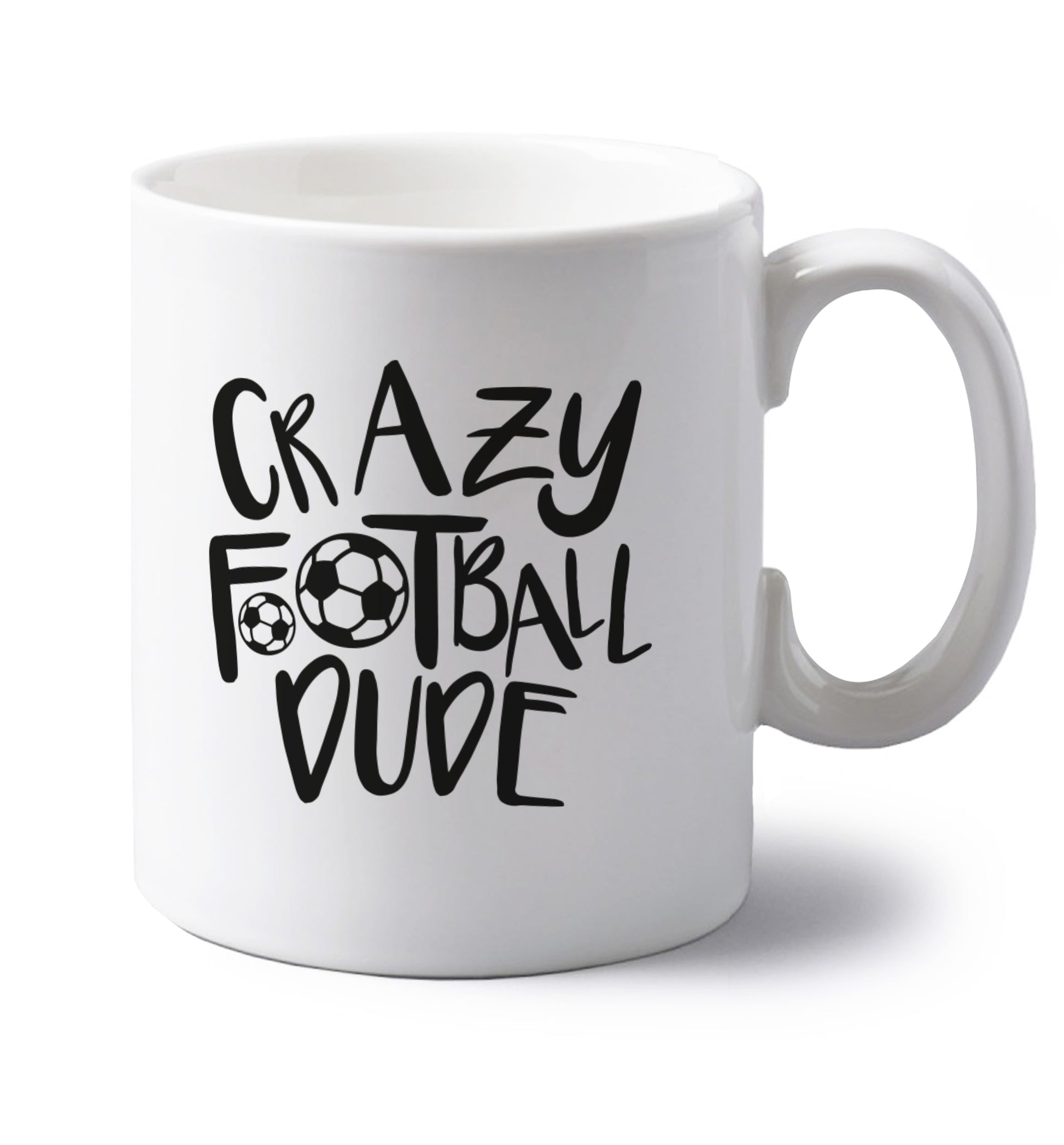 Crazy football dude left handed white ceramic mug 